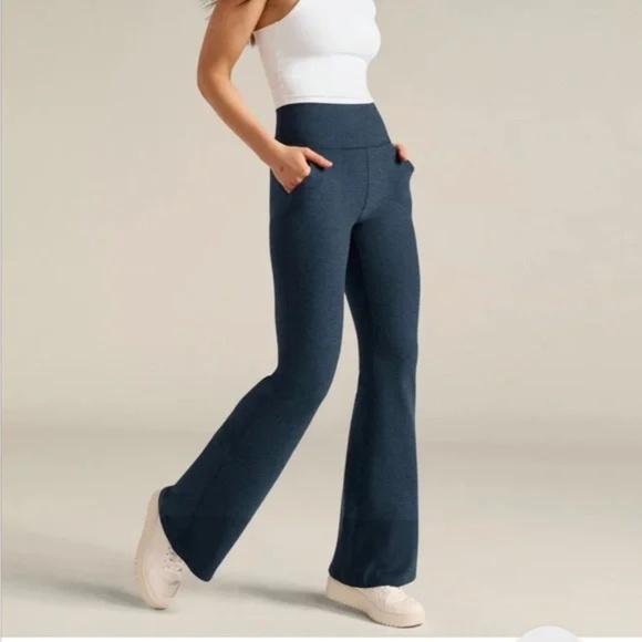 Beyond Yoga Pants - Beyond Yoga Nocturnal Navy Spacedye All Day Flare High Waisted Pant - Size Med